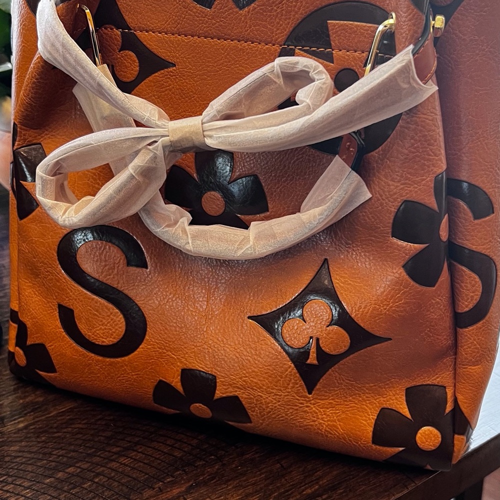 Designer Brown Leather Tote Bag